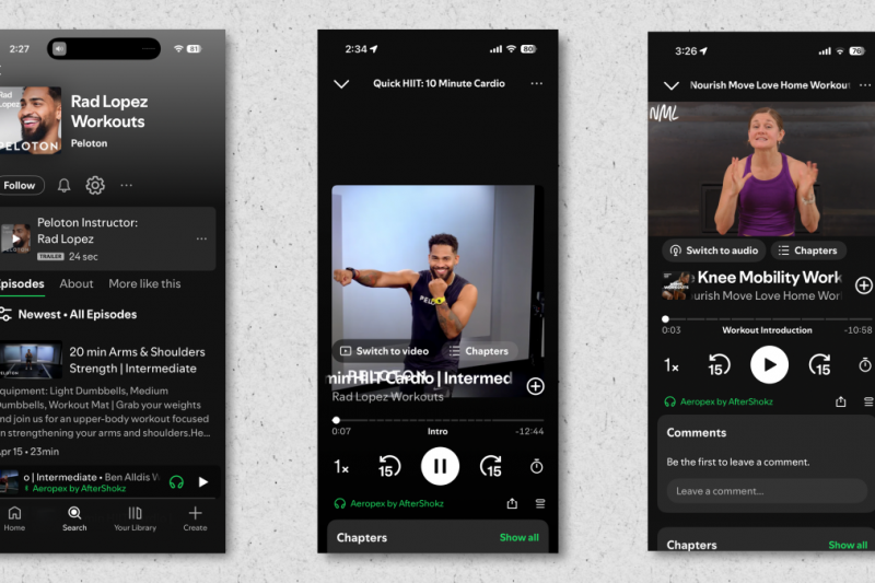 Spotify Now Has Peloton Workout Videos