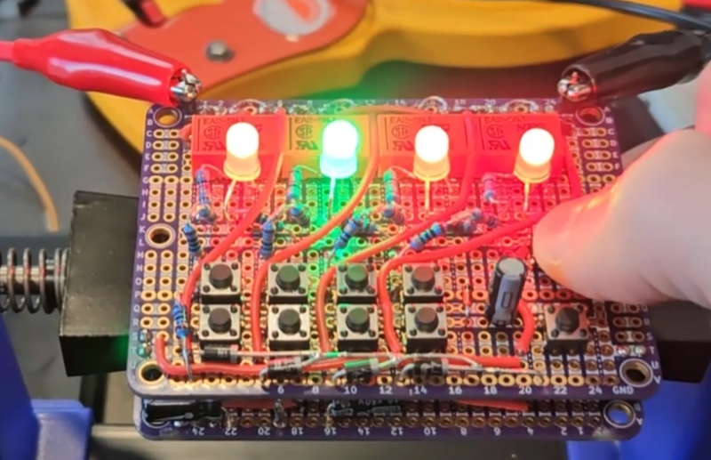 4-bit Relay Logic Counter Begs To Have Its Buttons Pushed